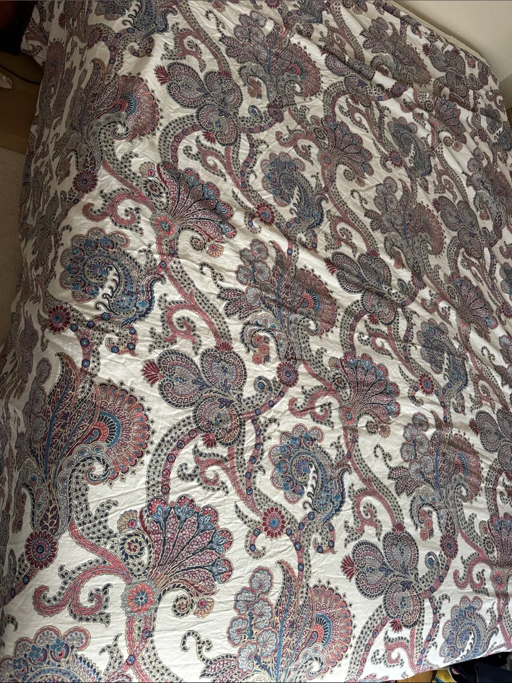Lauren Ralph Lauren Carter Multi Paisley Duvet Cover Queen Size Plaid Windowpane